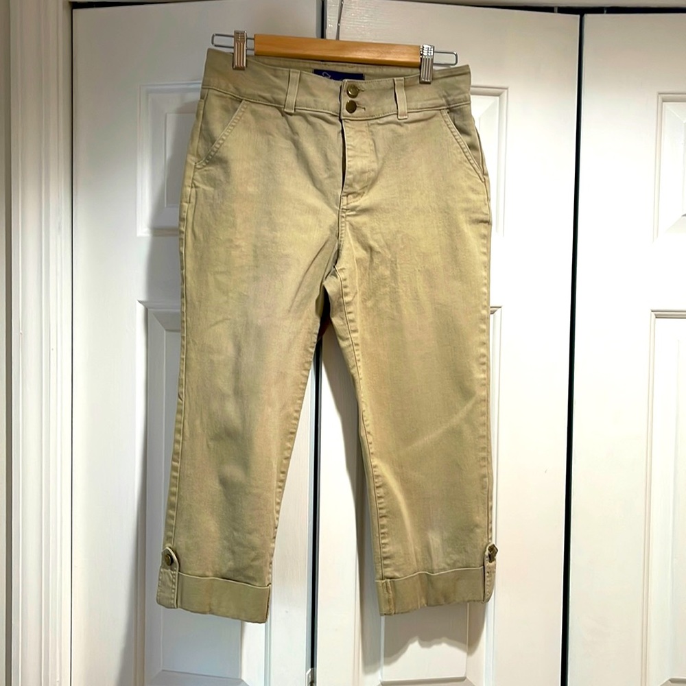 NYDJ capris with lift tuck technology. Khaki colored